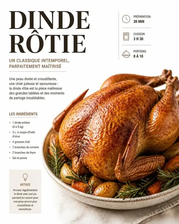 Meilleure recette de dinde au four dorée et croustillante