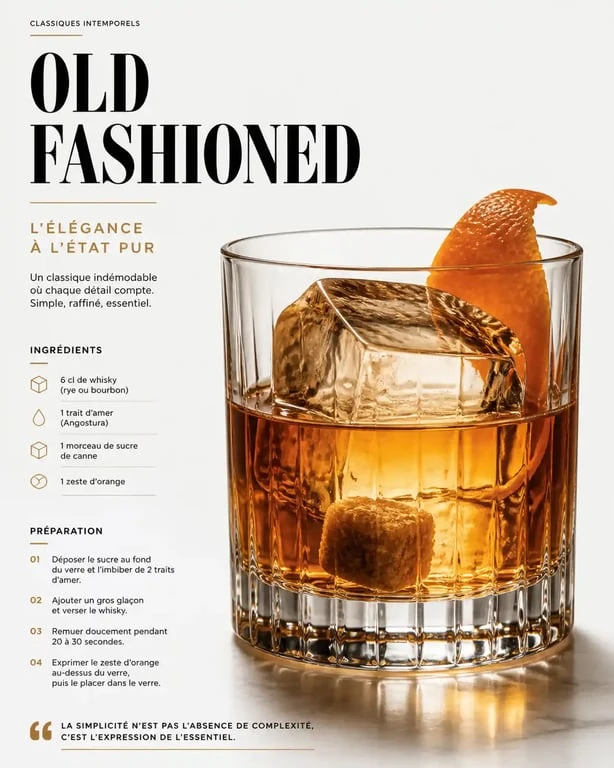 Préparation d'un cocktail Old Fashioned avec un morceau de sucre dans l'alcool
