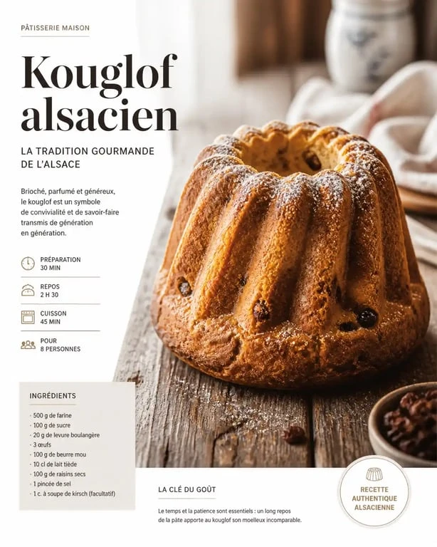 Kouglof alsacien traditionnel démoulé de son moule à kouglof en terre cuite