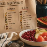 Indice glycemique des fruits tableau : framboises, poire et pamplemousse
