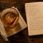 Morceau de sucre dans l'alcool avec glaçon et zeste d'orange