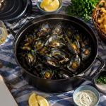 plat moule frite marseille sur table
