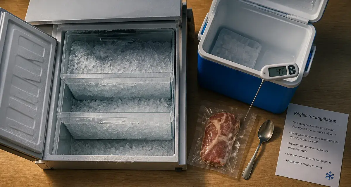 Panne de congélateur : peut-on recongeler ? règles pour jeter ou sauver les aliments