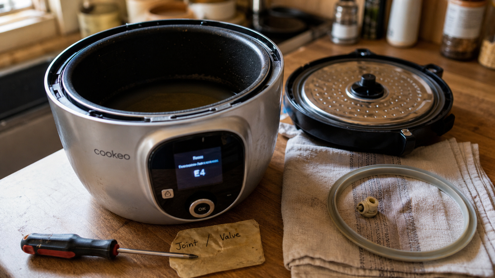 Problème cookeo cuisson sous pression : ne monte plus en pression, joint et valve à vérifier
