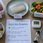produit décongelé combien de temps au frigo assiettes aliments thermomètre