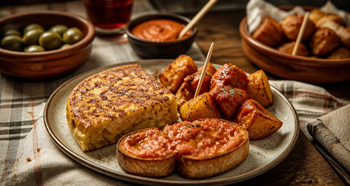 Recette des tapas espagnol : tortilla de patatas, patatas bravas, pan con tomate