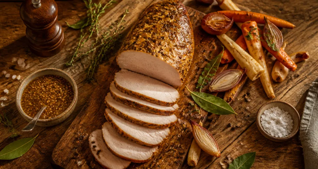 recette filet de dinde au four moelleux tranché sur planche