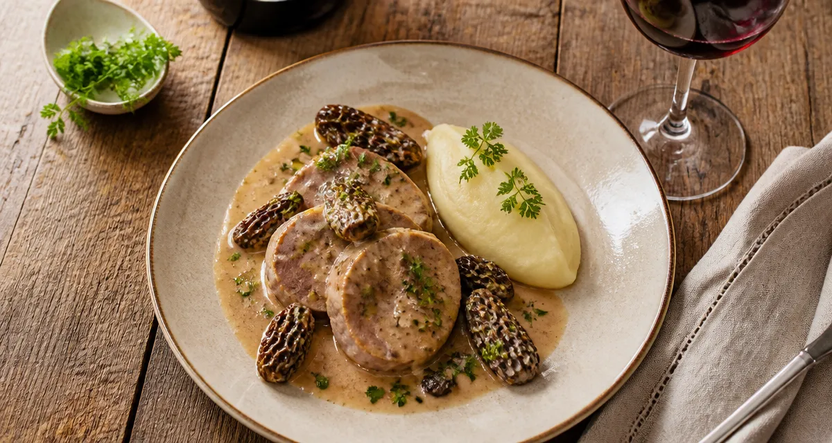 Recette filet mignon de veau gastronomique avec morilles et purée