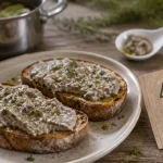 Recette limaces : rillettes de limaces, pain grillé et beurre ail-herbes