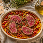 recette thonine à la provençale sur table en bois