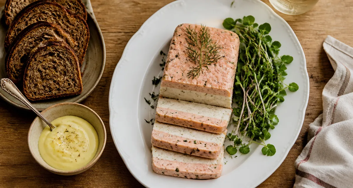 terrine de poisson saumon cabillaud tranchée assiette