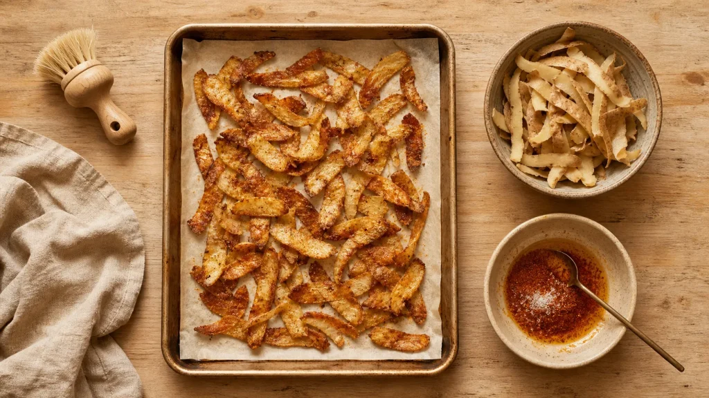Chips croustillantes avec epluchure pomme de terre
