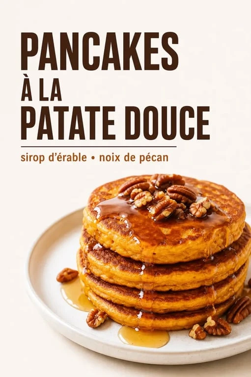 Pancakes à la patate douce moelleux et gourmands avec sirop d'érable