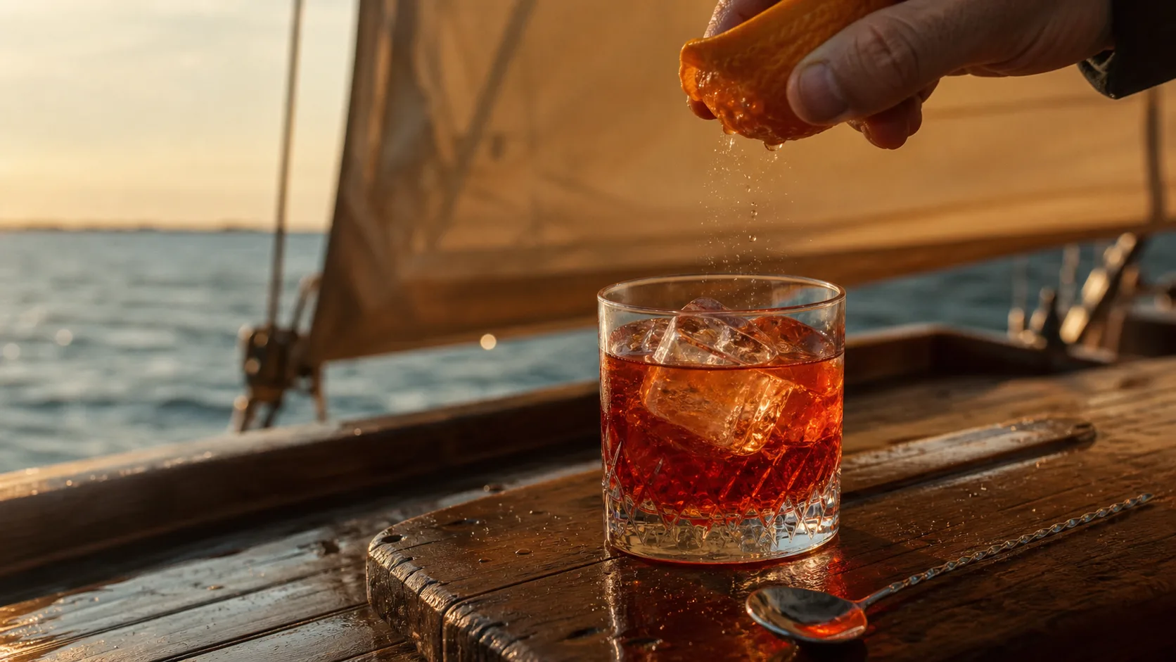 Negroni rezept : negroni classique gin Campari vermouth rouge, zeste d’orange