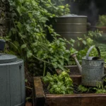 Récupérer l’eau de pluie au jardin : cuve et gouttière