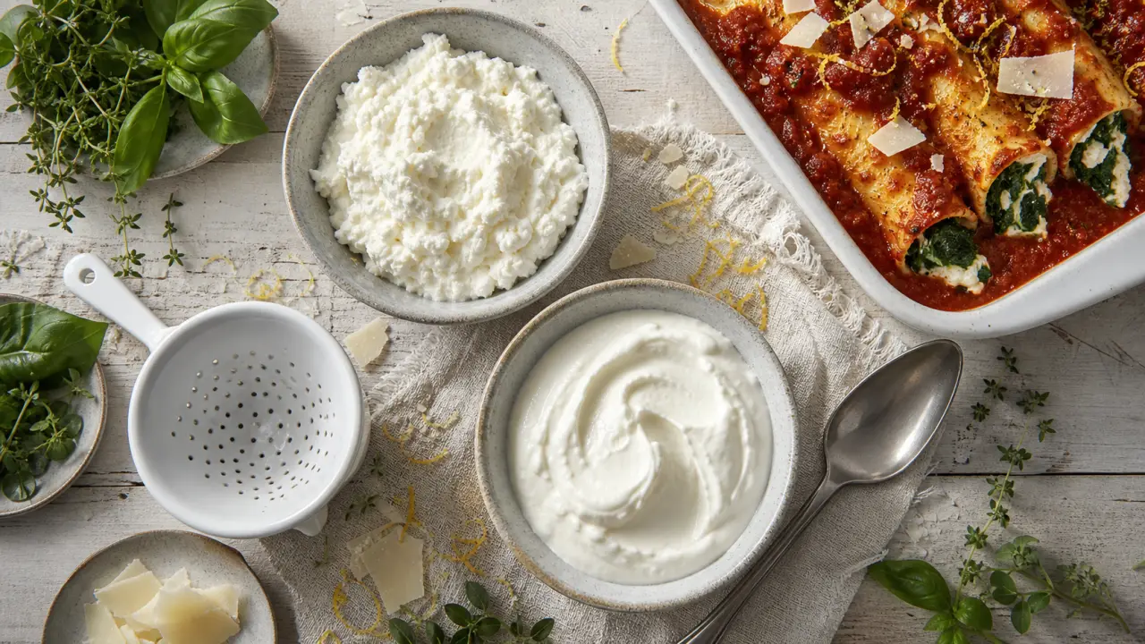 Faisselle et fromage blanc pour remplacer la ricotta