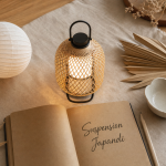 Suspension japandi en bambou tressé, luminaire minimaliste