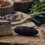 Tonka bean : fève tonka entière, râpe inox et poudre ambrée