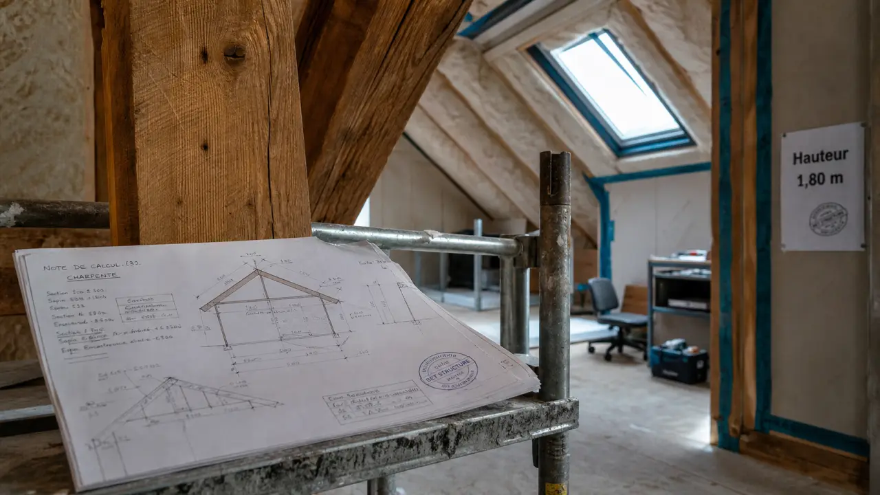 Aménager des combles : hauteur 1,80 m sous plafond, 30° de pente, isolation