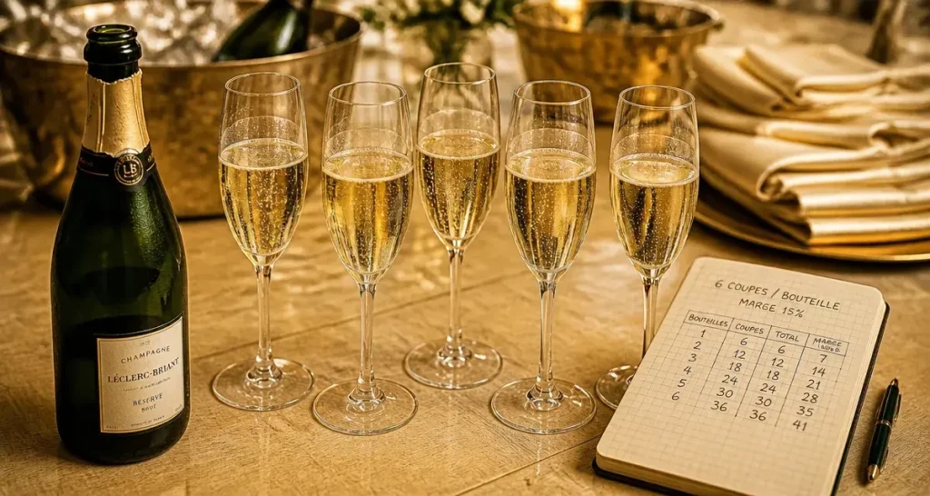 Combien de champagne prévoir par personne : le calcul exact pour vos réceptions