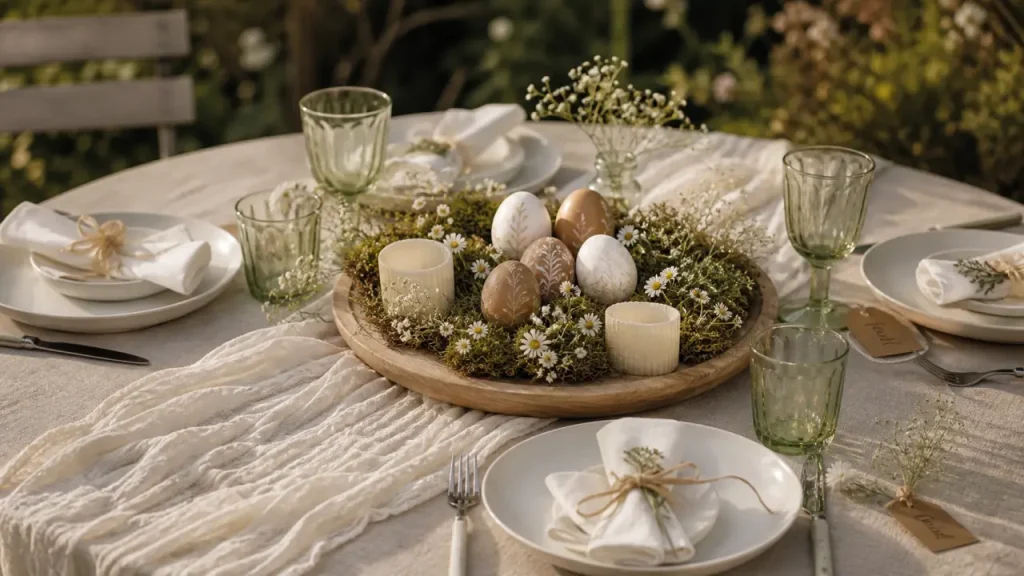 Décoration de Pâques pour la table : pastel, centre de table bas et DIY sans surcharge