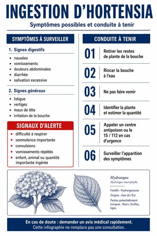 Hortensia toxique : symptômes à surveiller et gestes à faire en urgence