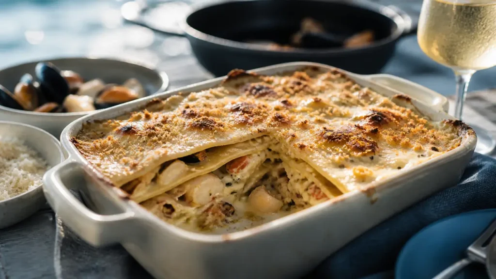 Lasagnes aux fruits de mer : la béchamel épaisse qui évite le plat détrempé
