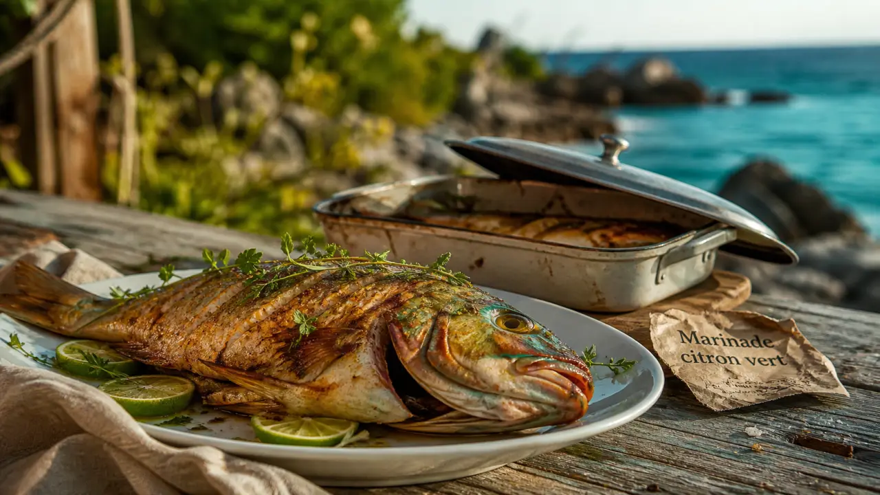 Poisson perroquet recette au four, marinade créole au citron vert