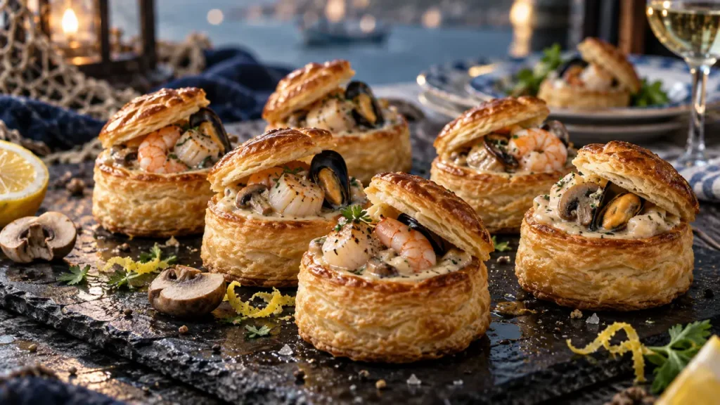 Bouchées à la reine aux fruits de mer : garnissez-les au dernier moment pour garder le feuilleté croustillant