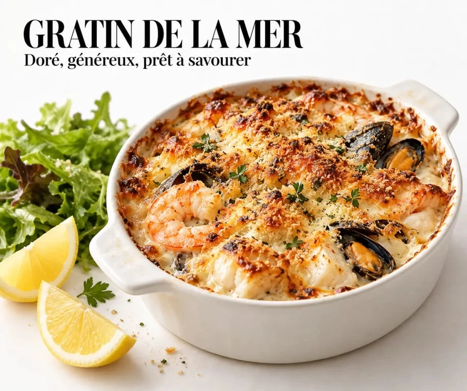 Recette de fruits de mer surgelés en gratin doré au fromage