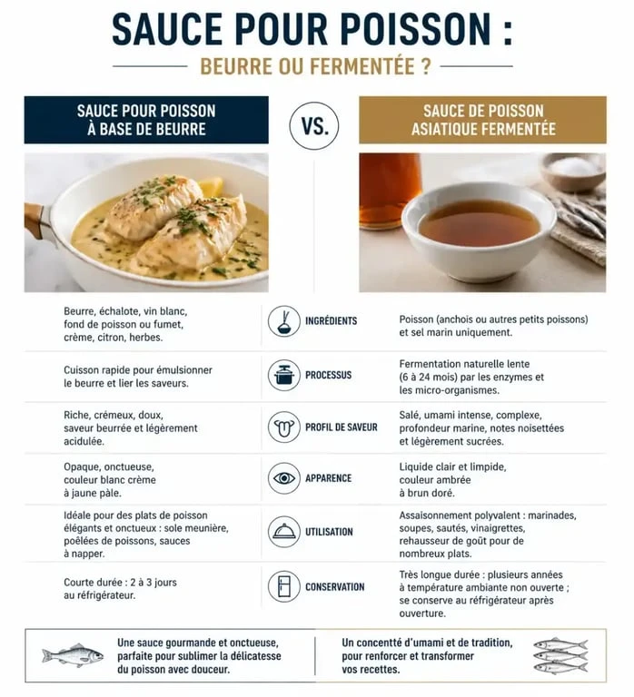 Différence entre sauce pour poisson et sauce de poisson