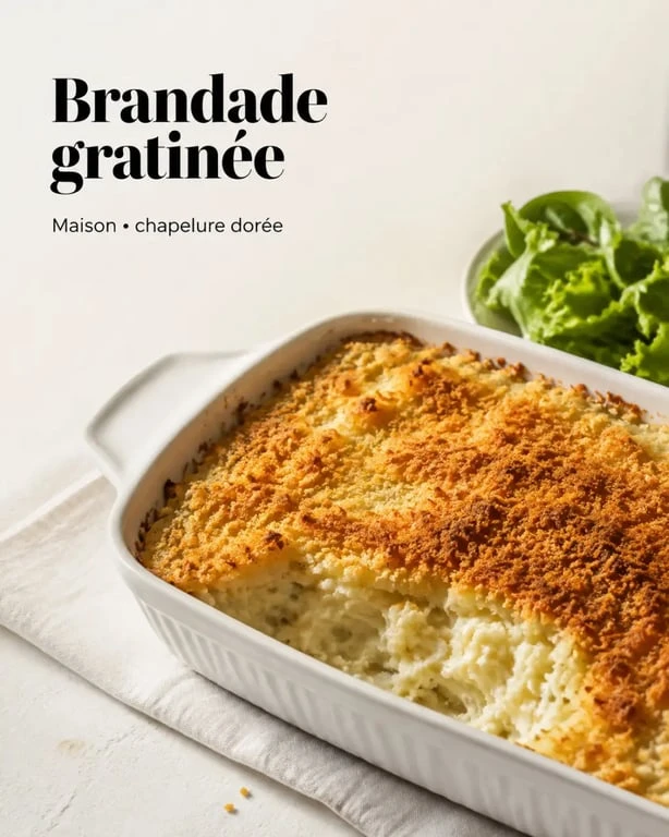 Recette brandade de poisson gratinée et dorée servie dans un plat en céramique
