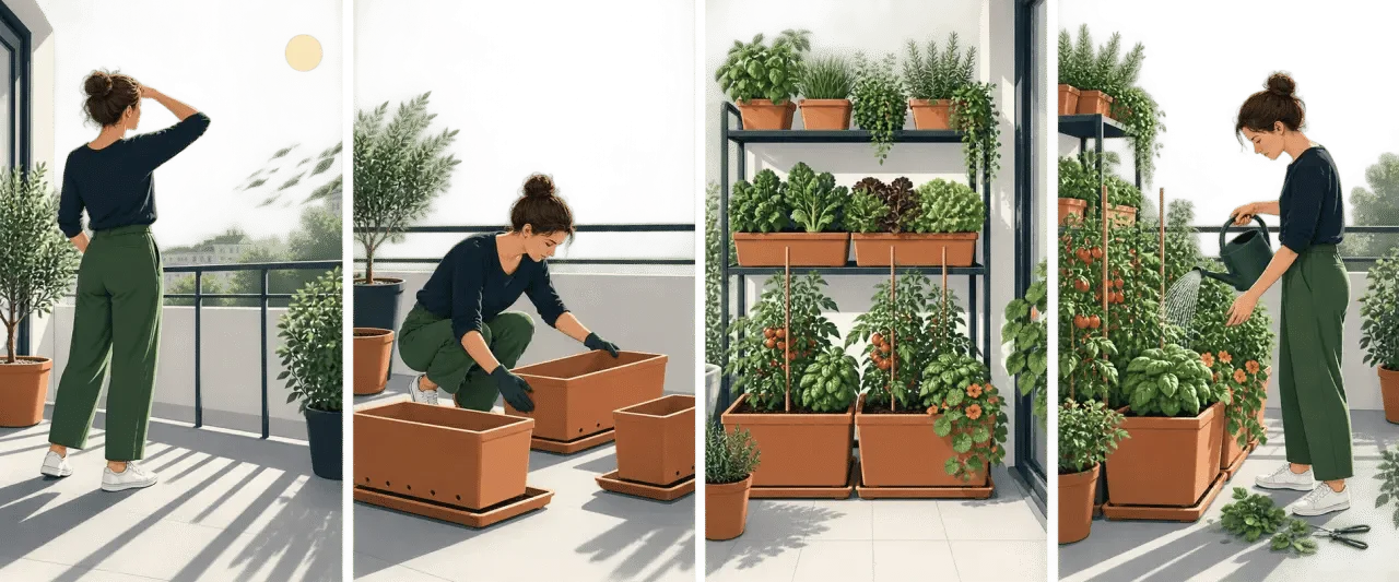 Aménager un potager urbain sur son balcon ou terrasse en quatre étapes