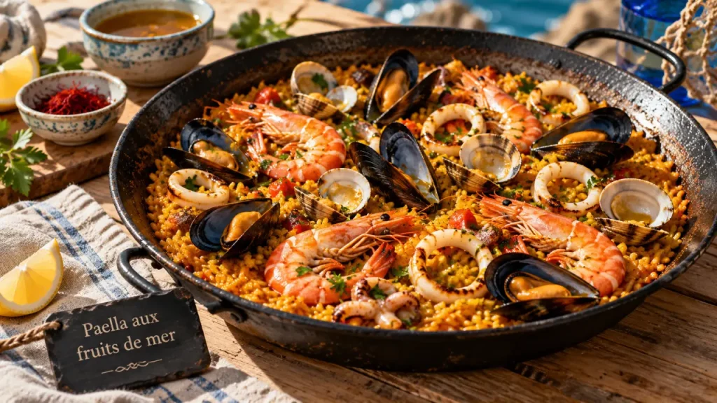 Paella aux fruits de mer : l’ordre de cuisson à respecter pour garder les gambas tendres