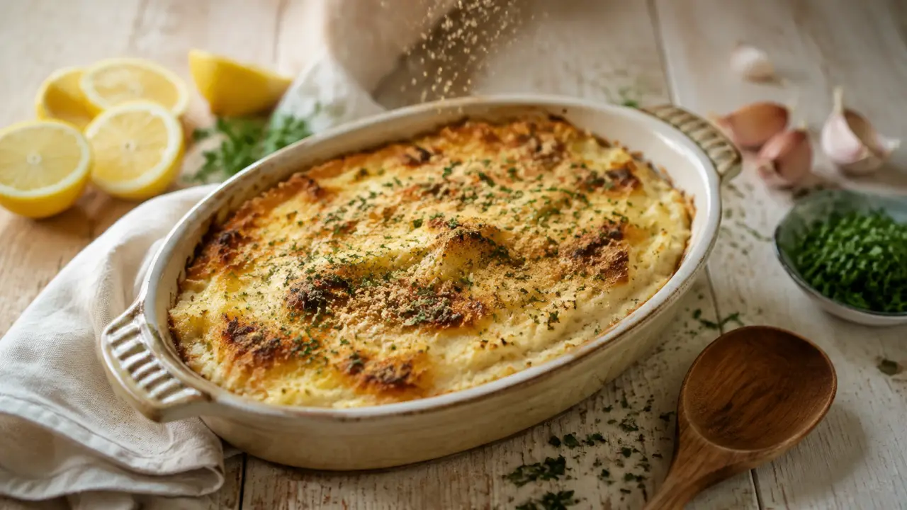 Recette brandade de poisson au four à 210°C, gratinée, texture crémeuse