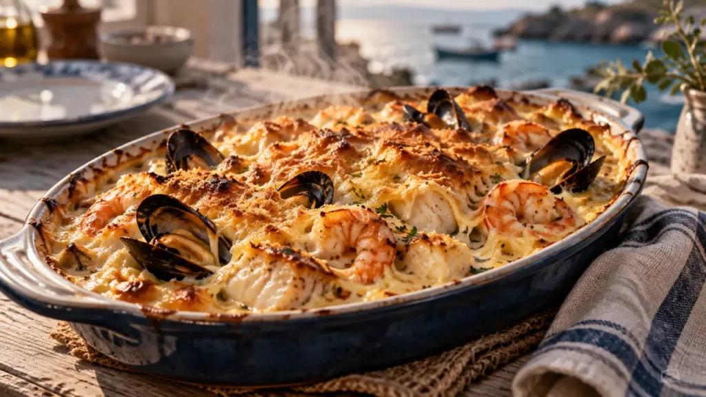 Gratin de fruits de mer et poisson frais : 15 minutes à 180 °C pour garder le poisson fondant
