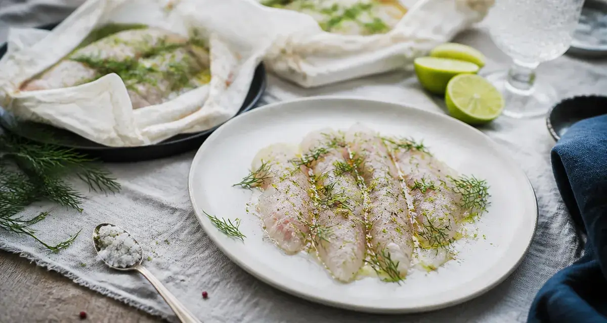Recette poisson Noël chef étoilé : gravlax daurade, aneth et citron vert