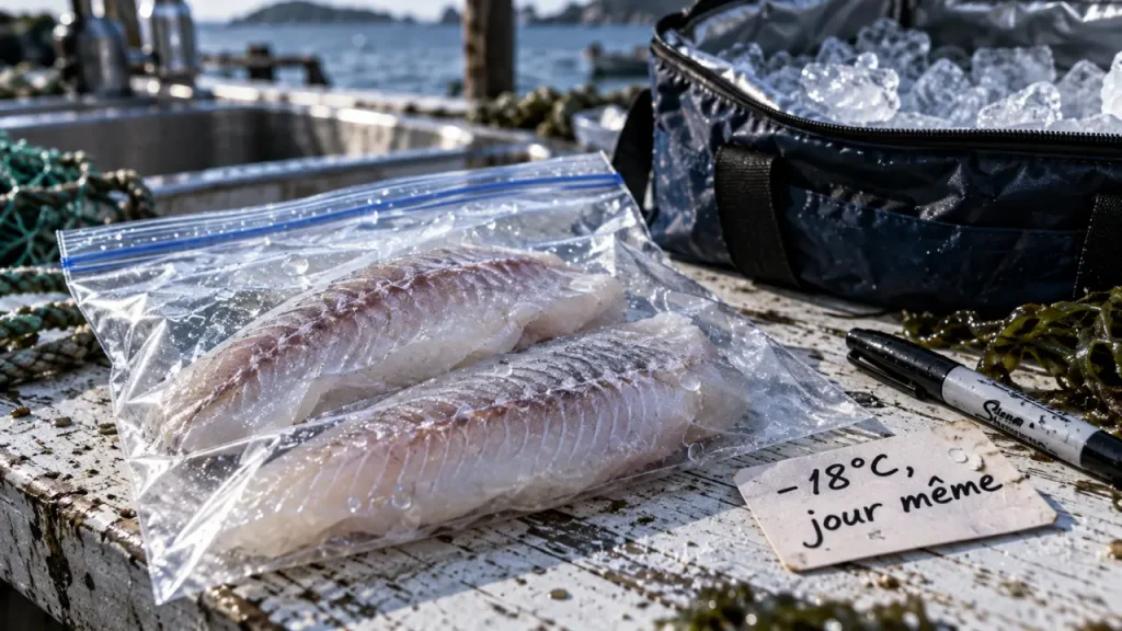 Congeler du poisson frais : 6 mois pour le cabillaud, 3 mois pour le saumon