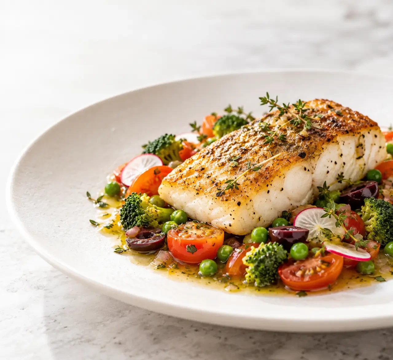 Recette poisson au four Cyril Lignac avec sauce vierge de légumes