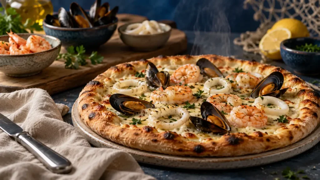 Pizza de fruits de mer : évitez l’excès d’eau pour garder une pâte croustillante