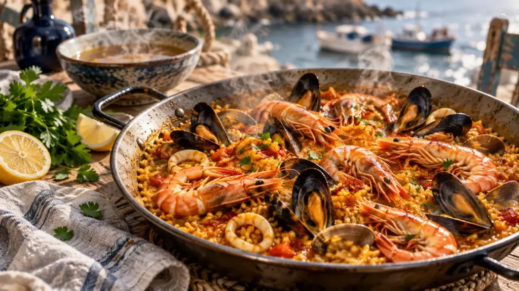 Paella aux fruits de mer : 5 minutes de repos pour un riz qui se tient