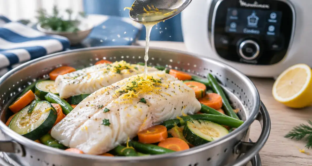 Recette poisson cookeo : filet de poisson et légumes croquants au Cookeo