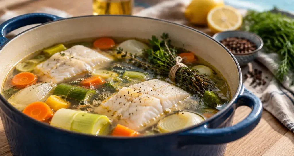 Poisson au court-bouillon : 10 minutes de cuisson pour une chair qui reste intacte
