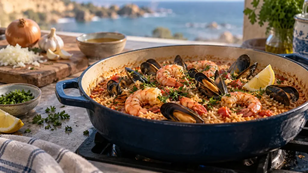 Riz aux fruits de mer : 35 minutes pour garder un riz moelleux